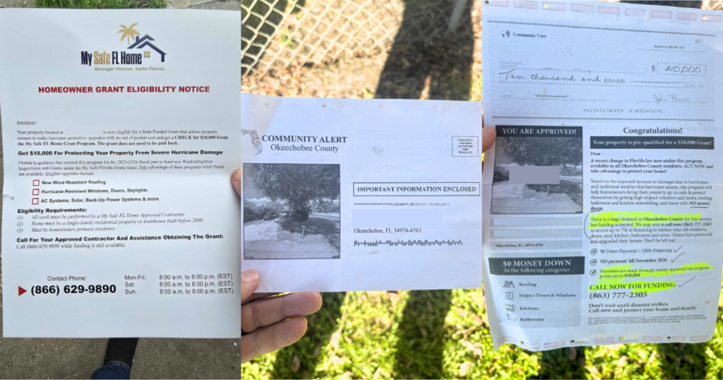 examples of fraudulent correspondence in florida